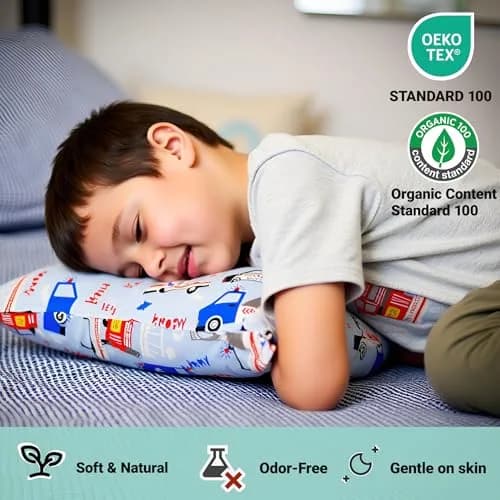 ZPECC Toddler Pillow with Pillowcase 13x18 Organic Cotton Hypoallergenic Kids Pillow for Travel & Nursery thumbnail 3