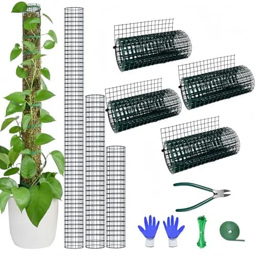 chicarry DIY Moss Pole Kit 4.04m (13.2ft) Metal Mesh with Pliers & Ties | Supports Monstera, Pothos, Climbing Plants thumbnail 1