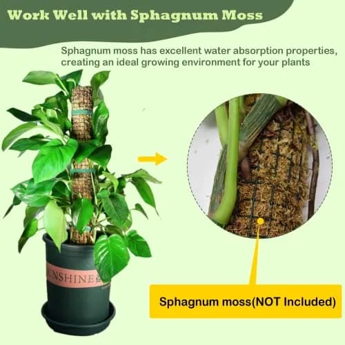 chicarry DIY Moss Pole Kit for Climbing Plants, 26.3ft (7.99m) Steel Wire Mesh with Plier & Zip Ties thumbnail 4