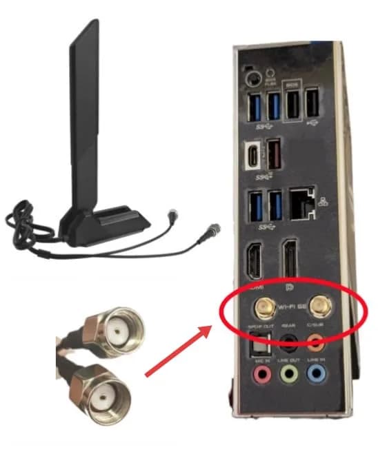 Zahara WiFi 6E Tri-Band Antenna for ASUS & Motherboards | 360° Omni-Directional Coverage thumbnail 7