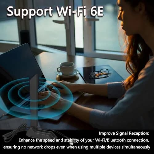 Zahara WiFi 6E Tri-Band Antenna for ASUS & Motherboards | 360° Omni-Directional Coverage thumbnail 9