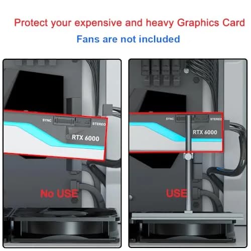 JOYJOM GPU Support Bracket Aluminum 136mm | Adjustable Anti Sag Video Card Stand thumbnail 5