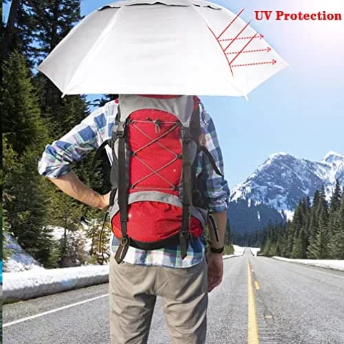 Luwint 36 Inch Umbrella Hat (2-Pack) | Hands-Free Sun & Rain Protection for Adults thumbnail 2