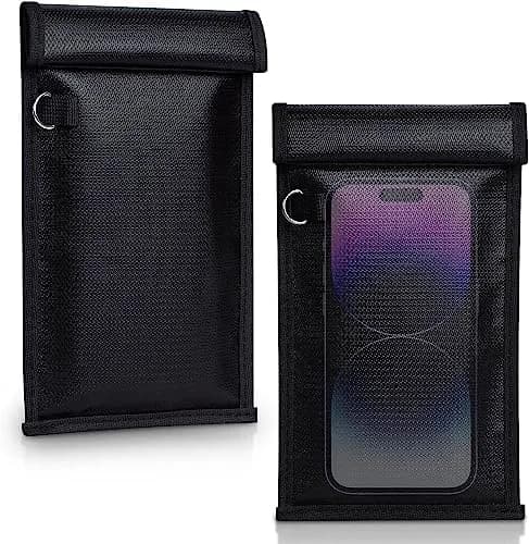 Simket 2 Pack Faraday Bags | Fireproof Waterproof Signal Blocker for Cell Phone & Keys thumbnail 1