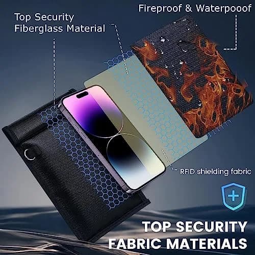 Simket 2 Pack Faraday Bags | Fireproof Waterproof Signal Blocker for Cell Phone & Keys thumbnail 3