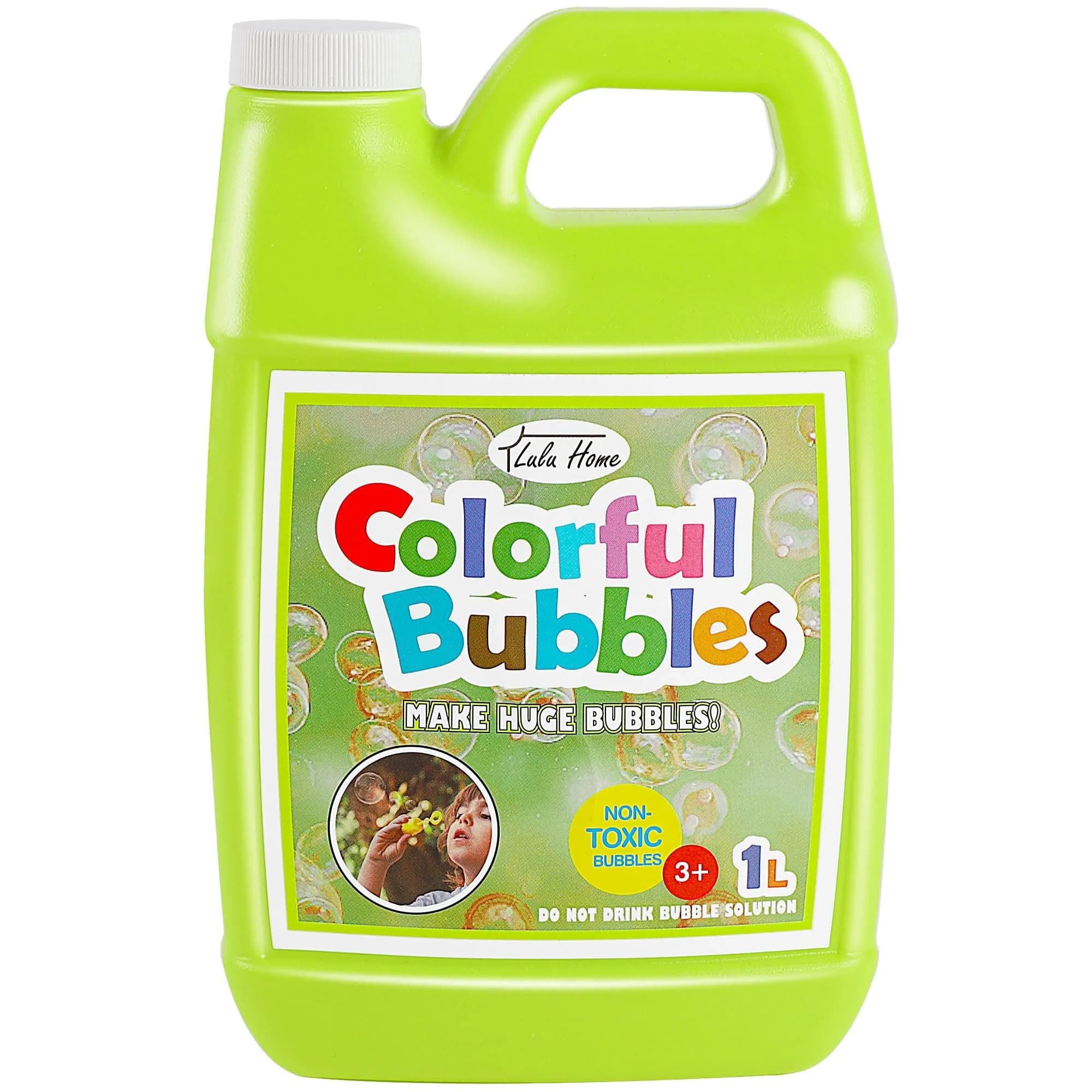 Lulu Home Concentrated Bubble Solution 1 L (33.8 OZ) | Odorless, Non-Toxic, Makes Up to 2.5 Gallons — Lemon Yellow