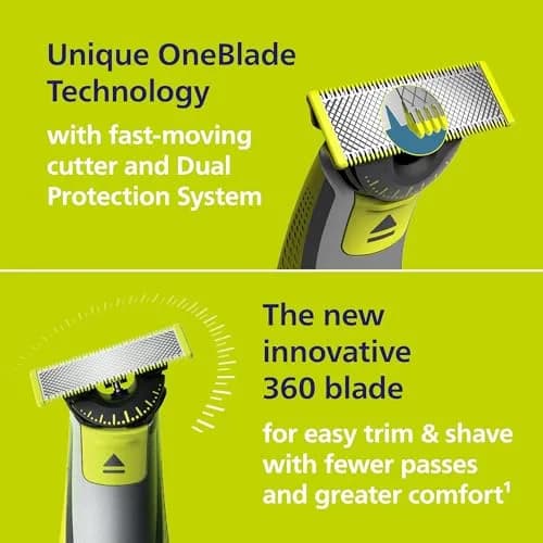Philips Norelco OneBlade 360 Hybrid Face + Body Trimmer and Shaver | Trim, Edge & Shave Face & Body thumbnail 4