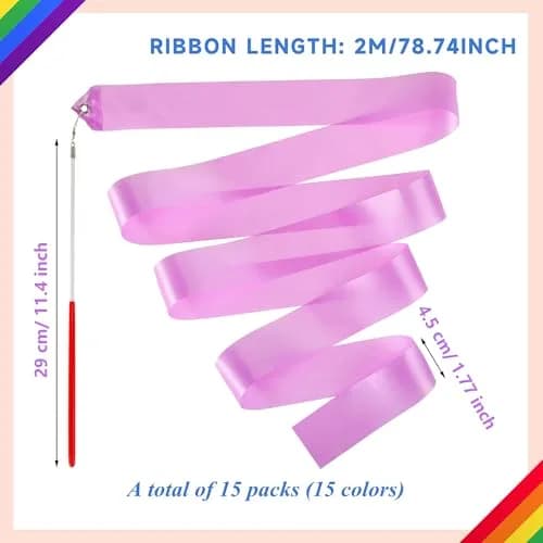 Yilloog Dance Wands 78.7 Inch | Gymnastics Streamers for Artistic Dance & Performance thumbnail 3