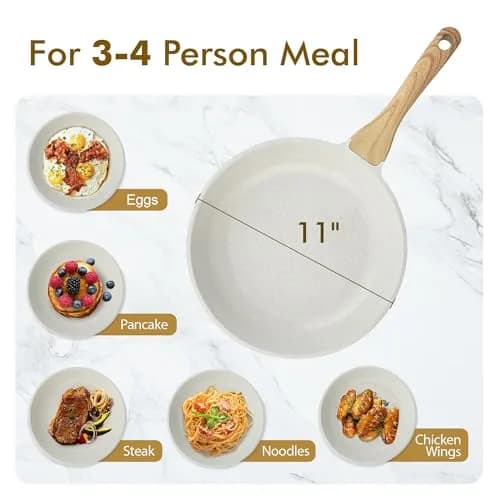 SENSARTE Nonstick Ceramic Frying Pan Skillet 11 Inch | Healthy Induction Compatible Egg Pan thumbnail 7