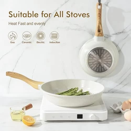 SENSARTE Nonstick Ceramic Frying Pan Skillet 11 Inch | Healthy Induction Compatible Egg Pan thumbnail 3