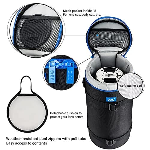 JJC Deluxe Lens Case Pouch Bag for Nikon Z 180-600mm Lens Below 5.5"x14.6" | Heavy-Duty Protection thumbnail 4
