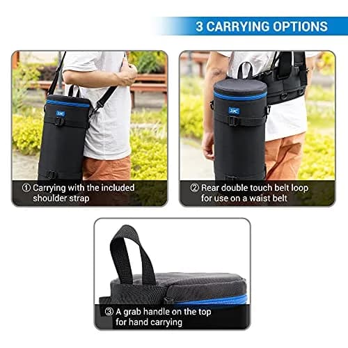 JJC Deluxe Lens Case Pouch Bag for Nikon Z 180-600mm Lens Below 5.5"x14.6" | Heavy-Duty Protection thumbnail 6
