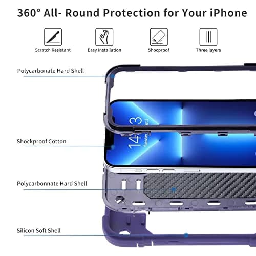 MARKILL Heavy Duty Shockproof Case with Ring Stand for iPhone 13 Pro Max 6.7 Inch | Military Grade Protection thumbnail 2