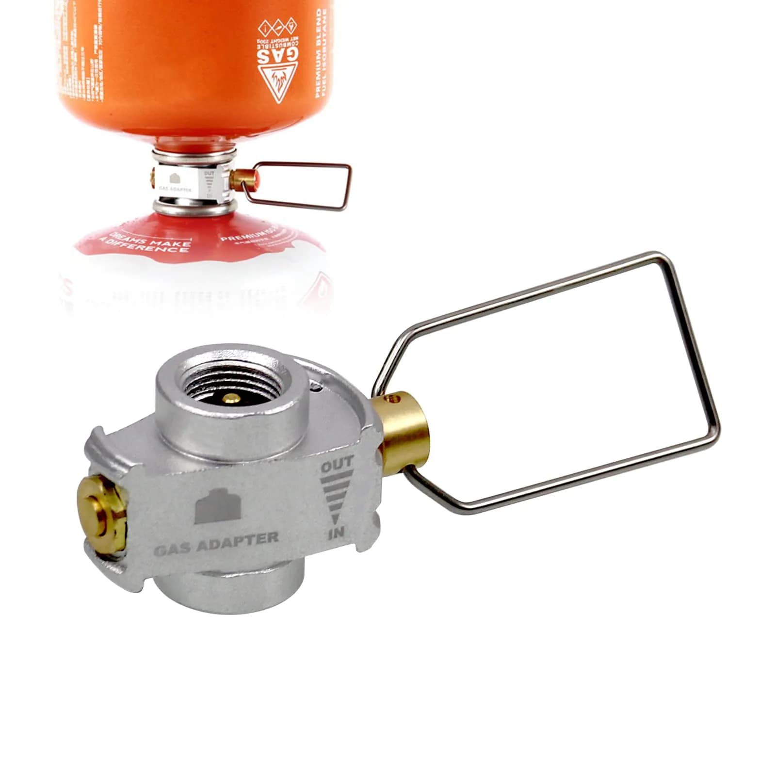 RULLINE Fuel Transfer Adapter for Camping & Hiking | Aluminum, Portable, Refillable Gas Canister Vent Valve