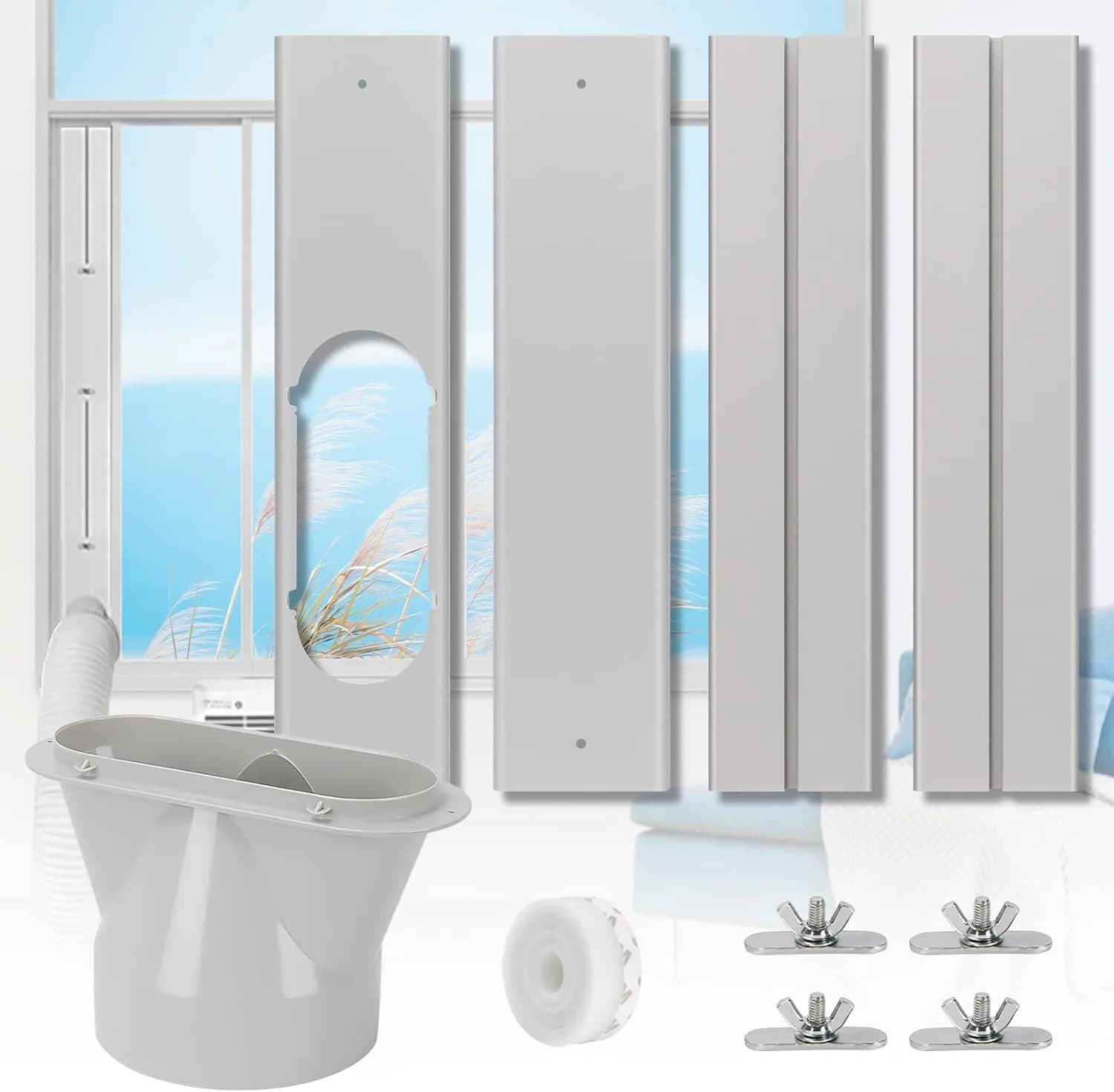 UNAOIWN Portable AC Window Vent Kit 5.9" | Easy Installation & Durable PVC Material — Suitable for 5.1“/13cm hose