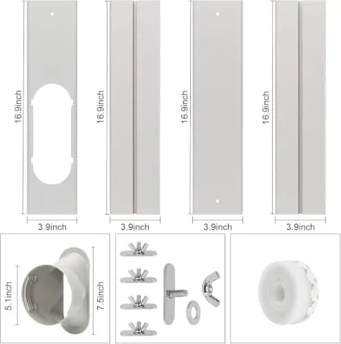 UNAOIWN Portable AC Window Vent Kit 5.1" | Adjustable, Durable PVC, Fits Most Portable ACs thumbnail 2