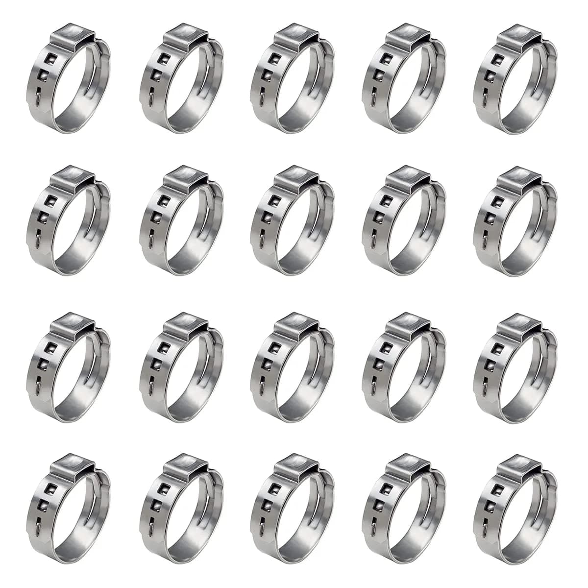 Alfykym Single Ear Hose Clamps 20.3mm-23.5mm (0.8-0.92 inch) | 304 Stainless Steel PEX Cinch Clamps