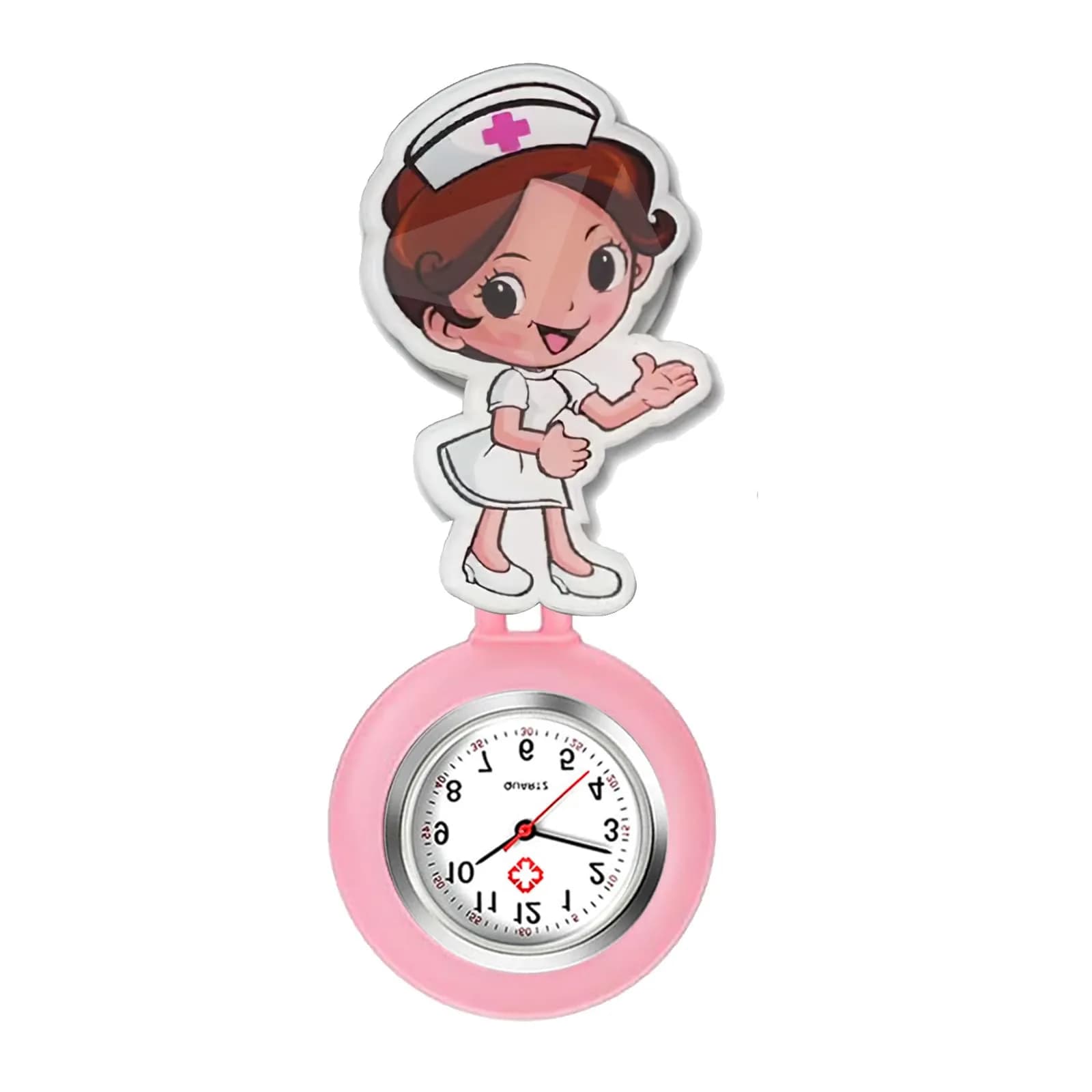 AGEN KGEN Retractable Nurse Watch White 38mm (1.5in) | Japanese Quartz Movement for Medical Professionals — Cute Nurse
