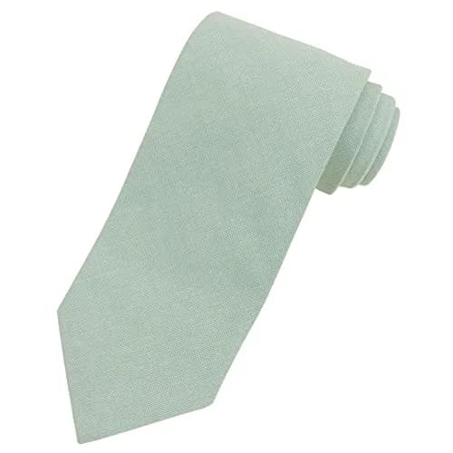 JNJSTELLA Cotton Solid Necktie 3.15" Light Mint Green | Classic Formal & Casual Style thumbnail 1