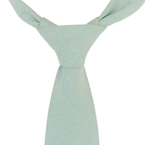 JNJSTELLA Cotton Solid Necktie 3.15" Light Mint Green | Classic Formal & Casual Style thumbnail 3