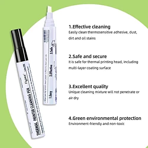 Deftun Thermal Printer Printhead Cleaning Pen 4pcs | Extends Print Head Life & Improves Clarity thumbnail 3