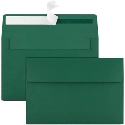 Joyberg Dark Green A4 Envelopes 10.8cm x 16cm (4.25 x 6.25 inches) | 65 Pack Self Seal for Invitations thumbnail 1