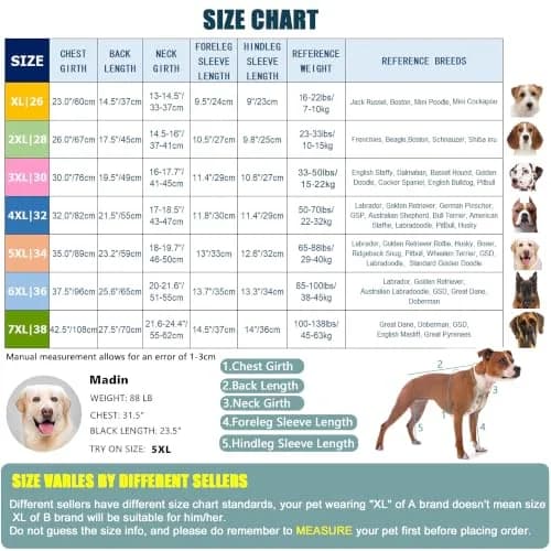Yeapeeto Dog Recovery Suit After Surgery Medium Large | Cone Alternative & Wound Protector thumbnail 3
