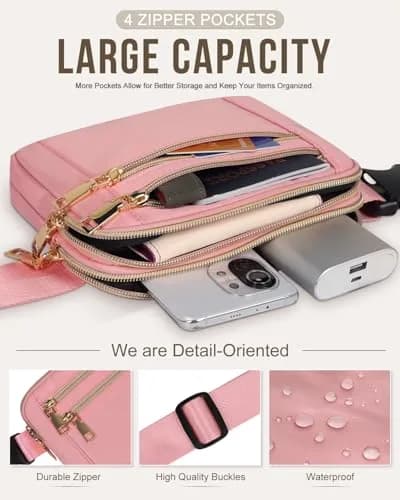 Capolo Waist Pack for Women 4 Zip Pockets | Water-Resistant, Adjustable Belt, Crossbody Style thumbnail 4