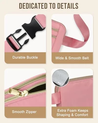 Capolo Waist Pack for Women 4 Zip Pockets | Water-Resistant, Adjustable Belt, Crossbody Style thumbnail 5