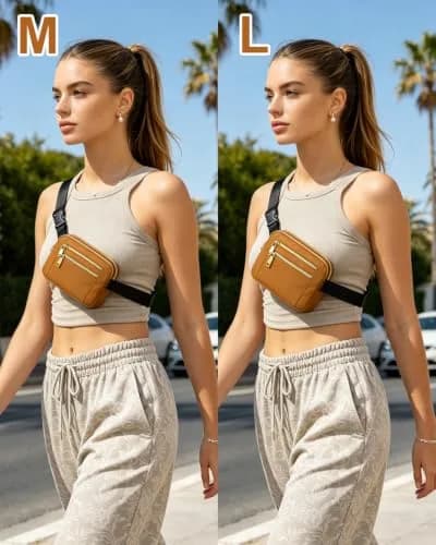 Capolo Waist Pack for Women 4 Zip Pockets | Water-Resistant Casual Belt Bag (7.4x5.7 inch) thumbnail 2