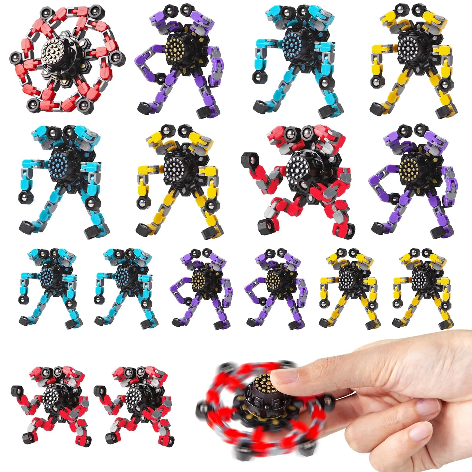 Gokeey Transformable Fidget Spinners 2 Pcs | ASTM-Tested Educational Toy — fidget toys 16pc