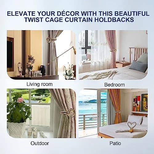 HIKMLK Handmade Metal Curtain Holdbacks 2pcs | Heavy Duty Wall Hooks for Drapes & Windows thumbnail 7