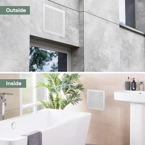Vent Systems 10x10 Inch White Plastic Soffit Vent Cover with Insect Screen | HVAC 12x12 Inch Overall Dimensions thumbnail 5