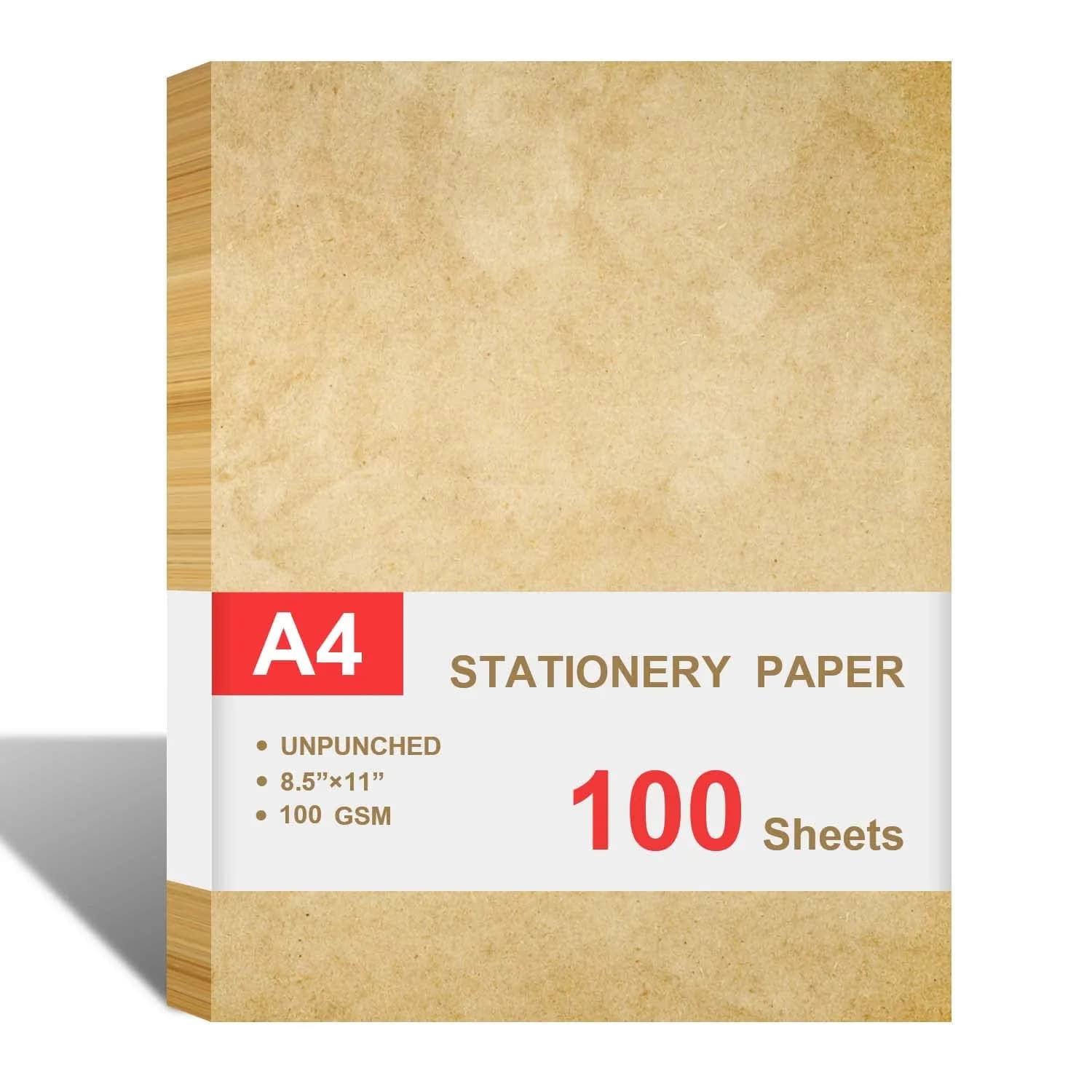 Cheericome Vintage Antique Letterhead Paper 100 Sheets (8.5" x 11" / 21.59cm x 27.94cm) - main product image