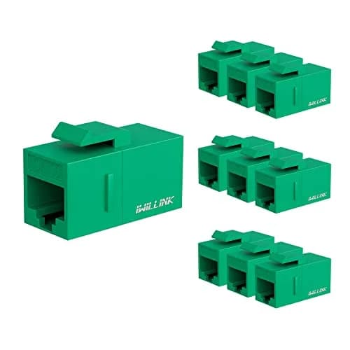 iwillink RJ45 Cat6 Keystone Coupler, 10-Pack, Green | Reliable Ethernet Connection for Home & Office thumbnail 1