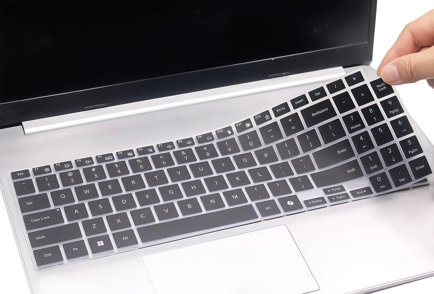 JuYuish Clear Silicone Keyboard Skin for Samsung Galaxy Book Flex Alpha 13.3" | US Keyboard Layout — Black