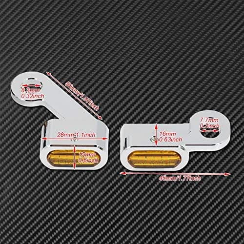 HCmotorku LED Turn Signal Running Light Front Indicators Blinker Lights for Harley Sportster 2004-2022 (Chrome Housing Amber Lens, 2-Pack) thumbnail 5