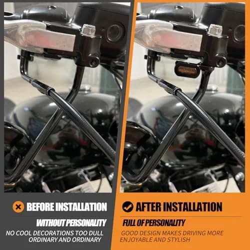 HCmotorku LED Turn Signal Running Light Front Indicators Blinker Lights for Harley Sportster 2004-2022 (Chrome Housing Amber Lens, 2-Pack) thumbnail 6