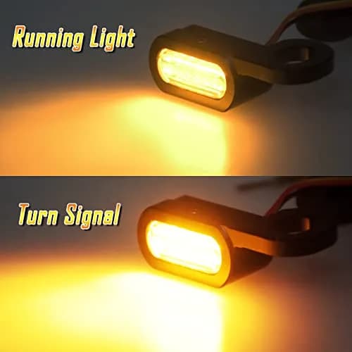 HCmotorku LED Turn Signal Light Running Light Front Indicators Blinker Lights Mini for Harley Sportster 2004-2022 (Black Housing Amber Lens) thumbnail 3