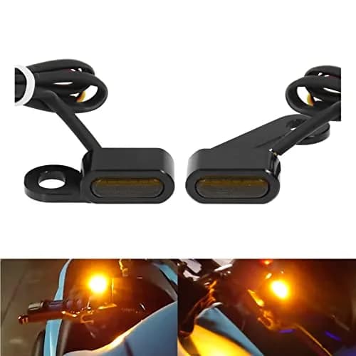 HCmotorku LED Turn Signal Running Lights for Harley Sportster 2004-2022, Front Indicators Blinker Lights with Smoked Lens (2-Pack, Black Housing) thumbnail 1