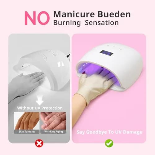 AIRSEE UPF50+ UV Protection Gloves for Nail Lamp | Fingerless, Nude, Standard Size thumbnail 3