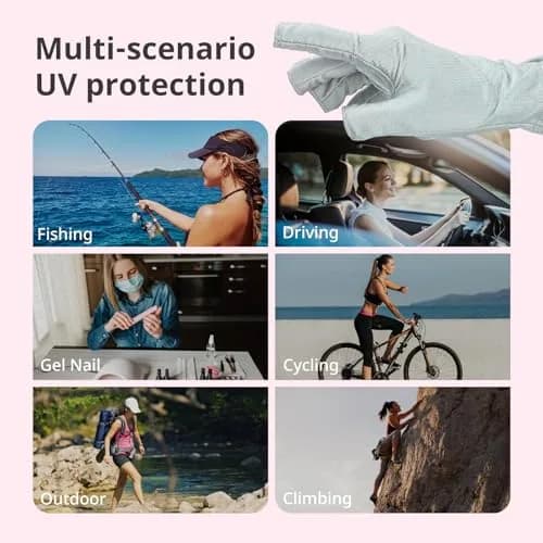 AIRSEE UPF50+ UV Protection Gloves for Nail Lamp, Fingerless, Mint Green | Blocks 99% UV Rays thumbnail 6