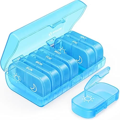 AUVON Weekly Pill Organizer 2 Times a Day, 14 Compartments | BPA-Free, Portable for Travel thumbnail 1