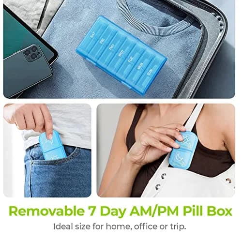 AUVON Weekly Pill Organizer 2 Times a Day, 14 Compartments | BPA-Free, Portable for Travel thumbnail 6