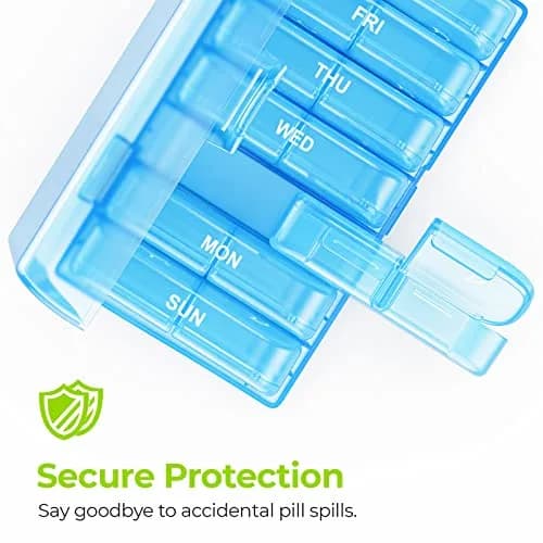 AUVON Weekly Pill Organizer 2 Times a Day, 14 Compartments | BPA-Free, Portable for Travel thumbnail 4