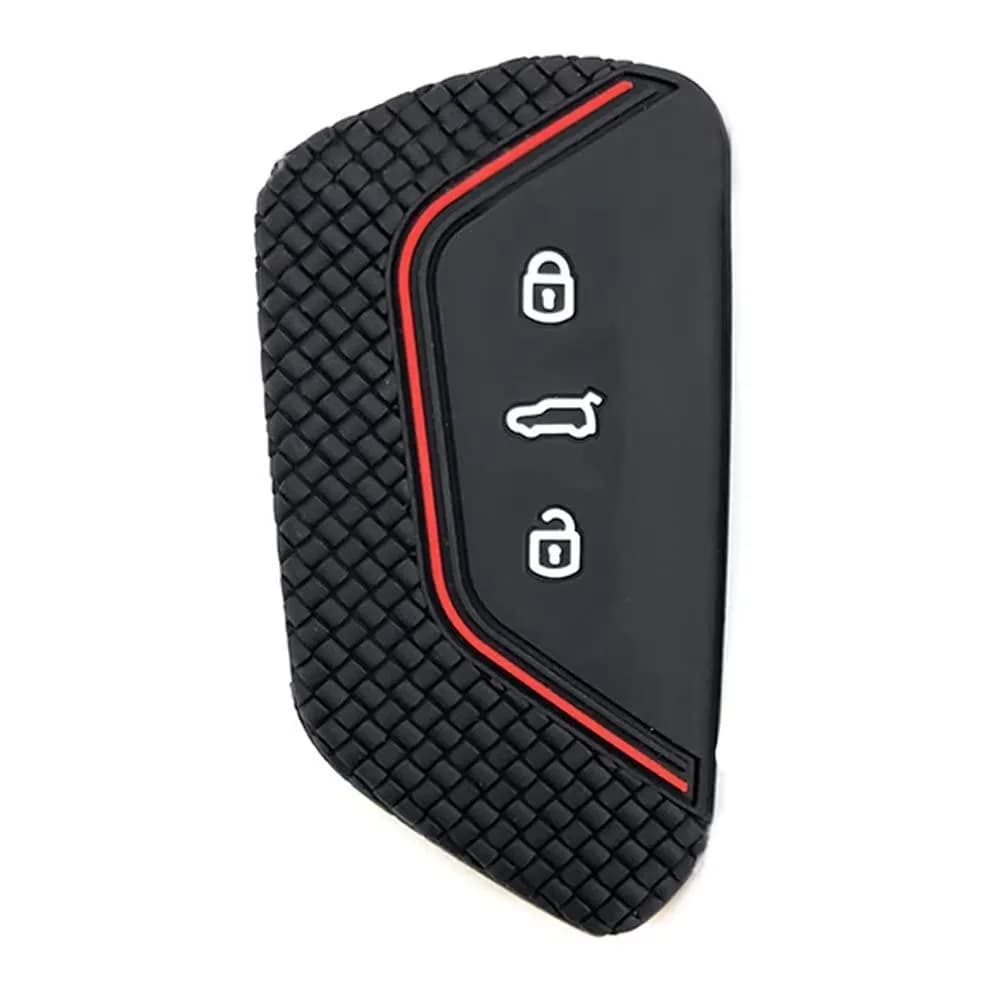 Berfea Silicone Key Fob Cover for VW Volkswagen MK8 Golf 8 GTI Skoda Octavia 3 Button Car Key | Transparent - main product image