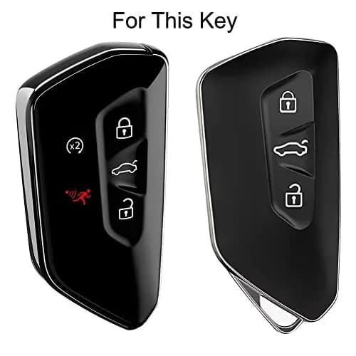 Berfea Silicone Key Fob Cover for VW Volkswagen MK8 Golf 8 GTI Skoda Octavia 3 Button Car Key | Transparent thumbnail 2