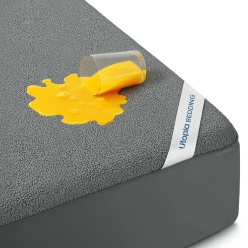 Utopia Bedding King Size Waterproof Mattress Protector 17" Deep Pocket | Breathable Terry Top Fitted Sheet Style thumbnail 1