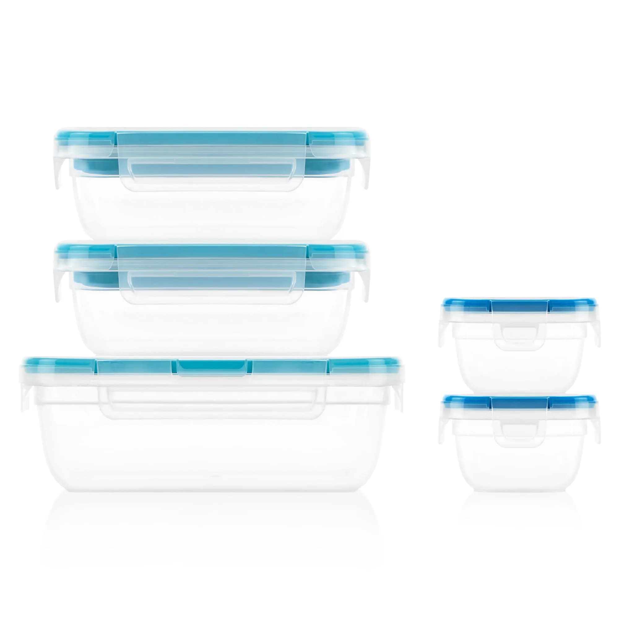 Snapware Plastic Food Storage Set 5-Pack Mixed Sizes | Airtight Leak-Proof Containers