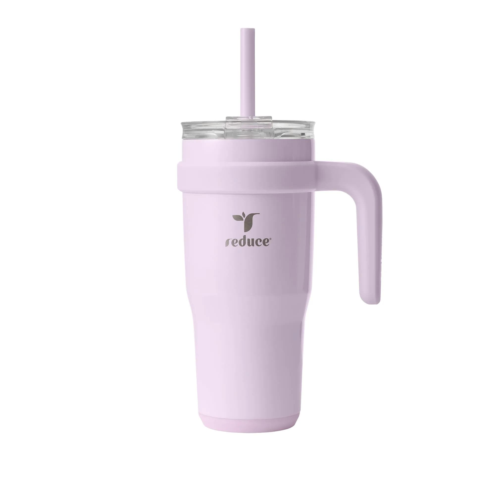 REDUCE 40 oz Stainless Steel Tumbler with Handle | Insulated Travel Mug for Hot & Cold Drinks — Lilac Bud